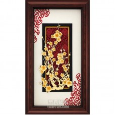 金箔畫 黃金畫 純金 堅忍不拔 梅 39x69cm